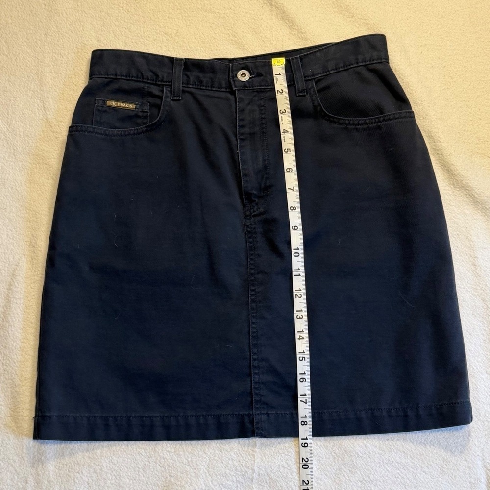 Calvin Klein Mini Skirt CK Khakis Vintage Enzyme Wash Navy Size 10 90s Y2K Denim - Picture 9 of 9